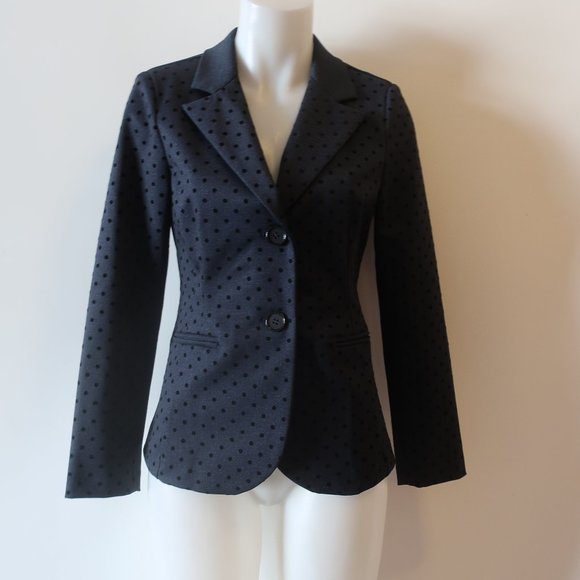 SANDRO FERRONE GREY WITH BLK POLKA DOT BLAZER SZ IT 42/ US 6* - Picture 1 of 10